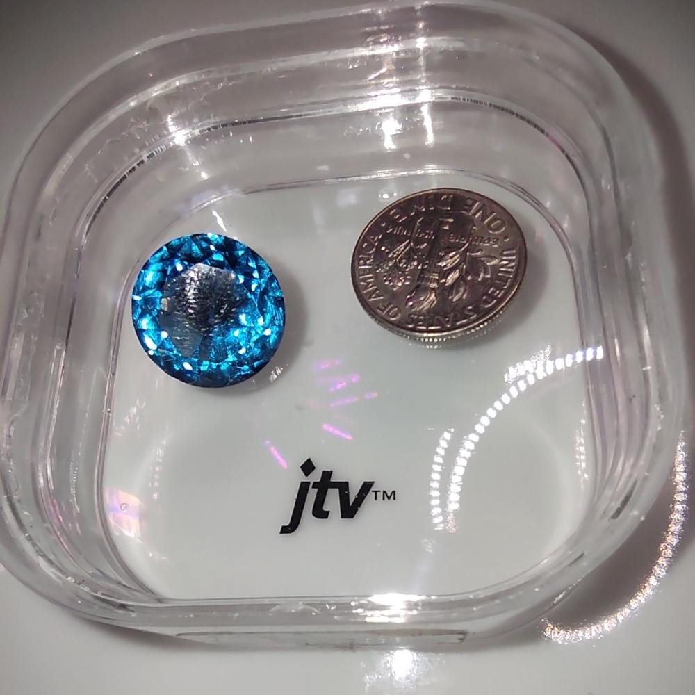 Loose Blue gem Stone 15mm, 11.75ct Jewelry Tv